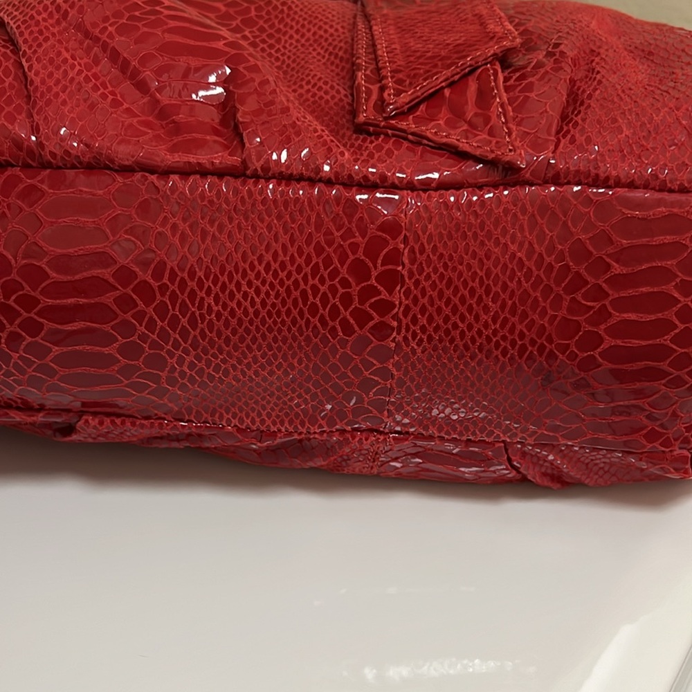 NWOT Perlina Studio Coated Suede Snakeskin Purse - Picture 7 of 15